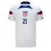 Förenta staterna Timothy Weah #21 Hemmakläder VM 2022 Kortärmad